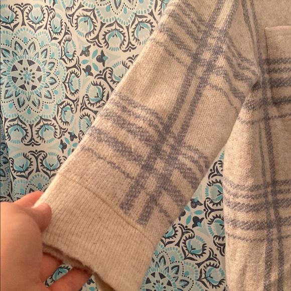 Women’s Plaid Jessica Simpson Button-Up Sweater Jacket - Large - Picture 5 of 7